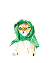 Load image into Gallery viewer, Scarf Cat - LA art print by MisterOsborne
