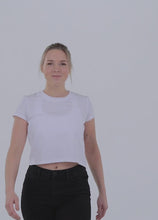 Load and play video in Gallery viewer, All Over Print Crop Tee (model size S).mp4
